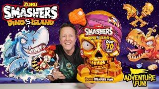 Zuru Smashers Dino Island Gold Treasure Hunt Gold Skull T-Rex & Shark AdventureFun Toy review!