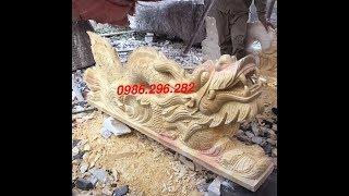Rồng đá, điêu khắc chế tác tượng rồng đá vàng nguyên khối. Đá Mỹ nghệ Tân Linh Ninh Bình