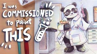 Watercolor commission process | Panda Chemist |  Art n’ Chat