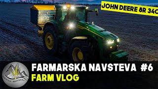 FARMÁRSKA NÁVŠTEVA #6 [ Farm Vlog -  JOHN DEERE 8R 340 = Prihnojujeme s BOGBALE . Návšteva Fazika ]