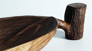 ON WOOD _ Walnut, leaf bowl / Wood Carving / 우드카빙 / 월넛, 나뭇잎 접시