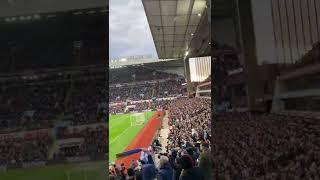 Southampton fans show their support though being 4-0 down at Aston Villa