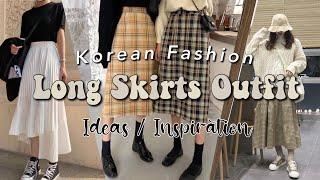 Korean Fashion Ideas | Long Skirt Outfits.