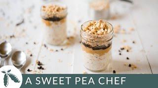 Chocolate Peanut Butter Overnight Oats  | A Sweet Pea Chef