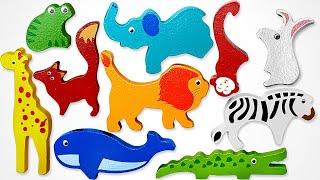 Learn Animal Names with Activity Puzzle, Play Doh & Paints | Preschool Toddler Learning Toy Video