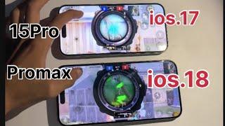 Iphone15pro iOS.17 vs iphone15promax ios.18 pubg bullet test video￼