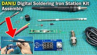 DANIU Digital Soldering Iron Station Temperature Controller kit assembly and test