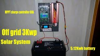 5 12Kwh Offgrid solar system with PowMr MPPT 12V 24V 36V 48V solar charge controller 60A