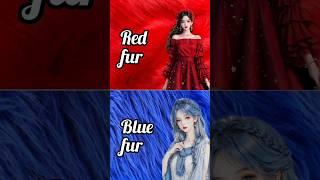 Red fur vs Blue fur/Dress/heels/lipstick/ring/purse/nails #red #blue #shorts #vairalvideo