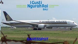 BALI PLANE SPOTTING takeoffs & landings including a bit of an iffy one by the Etihad B787-10 & more