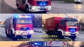 [Brand In Kolonne ] Einsatzfahrten Freiwillige Feuerwehr Merseburg.