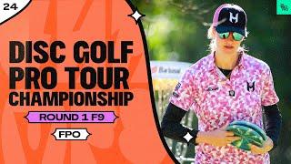 2024 Disc Golf Pro Tour Championship | FPO R1F9 | Gannon, Handley, Tattar, Scoggins | JomezPro