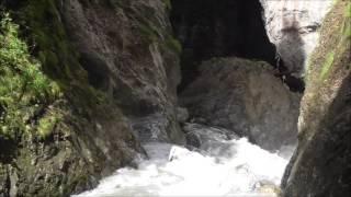 Liechtensteinklamm Gorge in Austria with a Waterfall at the end