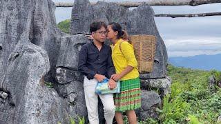 Single mother's first kiss for Harry while picking bamboo shoots on the hill #vilagevlogs
