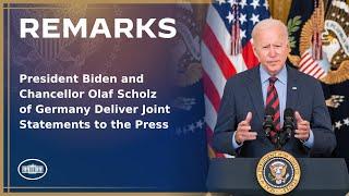 President Biden and Chancellor Olaf Scholz of Germany Deliver Joint Statements to the Press