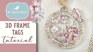 3D Frame Tags Tutorial | How to Fussy Cut With Cricut | My Porch Prints Junk Journal Ideas