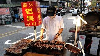 Amazing! Grilled Chicken Heart Skewers in Street | Korean Street Food