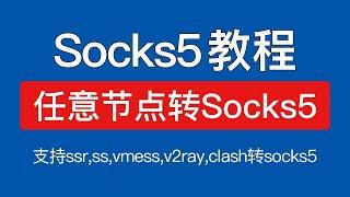 节点转Socks5，支持ssr,ss,vmess,v2ray,clash转socks5，自建机场节点转socks5/HTTP代理工具