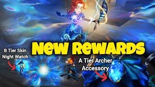 NEW REWARDS A Tier Archer Accessory, B Skin Night Watch, Emote, Portrait Frame, Graffiti Identity V