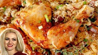 Oven Baked Chicken and Rice with Mushrooms