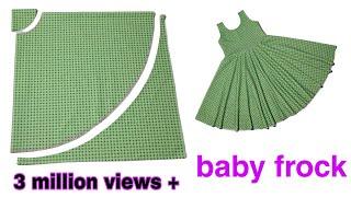 Full umbrella cut baby frock cutting and stitching 4 to 6 year girl