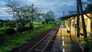 Dawn Walk by Countryside Train Station and Rice Fields | Kasai, Japan 4K Early Morning Ambience