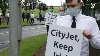 CityJet pilots picket the airline’s headquarters in Dublin