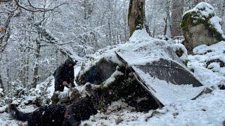 Trapped in a Blizzard Under Rocks: Extreme Winter  Survival challenge