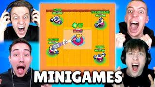 BRAWL STARS MINIGAMES BATTLE mit YOUTUBERN!  WER GEWINNT MEHR MINIGAMES?