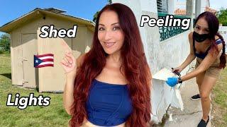 House Renovation: Shed Tour, Peeling Paint & Light/Fan Install (Ep.5) Cabo Rojo, Puerto Rico