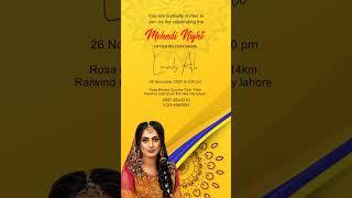 The Most Elegant Wedding Invitations | Mehndi Invitation Video #weddinginvitation #mehndi