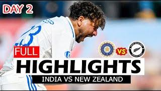 FULL HIGHLIGHTS | INDIA VS NEW ZEALAND 1ST TEST MATCH DAY 2  | IND VS NZ