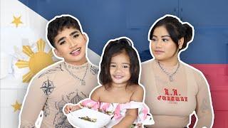 Cleo trying Filipino food .. Mukbang aswell