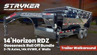 14' Horizon RDZ GN Roll Off Bundle (2) 8k Axles + 3 Bins