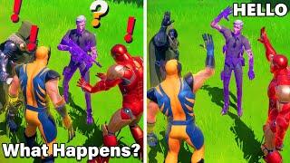 What Happens if ALL 4 BOSSES Meet in Fortnite (Boss Midas, Wolverine, Iron man, Doctor Doom)