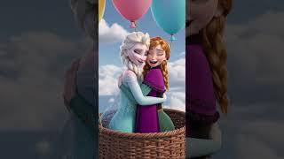 Elsa and Anna's Hot Air Balloon Ride  🪂 #love #heartwarming