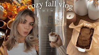 cozy vlog | fall decor, amazon home haul, baking pumpkin loaf ‍