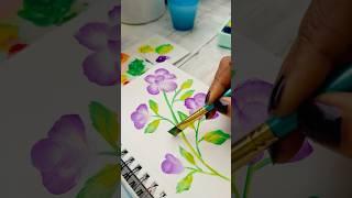 One Stroke Flower Painting - Easy Step by Step Art Tutorial for Beginners