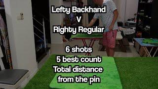 Lefty Backhand v Righty Regular. Fingagolf Solo Challenge