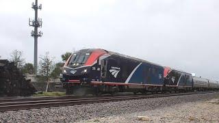 AMTRAK ALC-42 CHARGERS FINALLY LEAD! Train 98 Silver Meteor By Boynton Beach 1-14-24