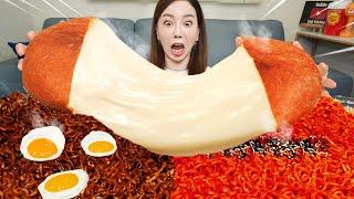 초대형 치즈볼  불닭볶음면 & 짜짜로니 먹방 레시피 Amazing Giant Size Cheese Ball Challenge Recipe Mukbang ASMR Ssoyoung