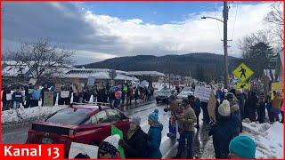 "Vance is a traitor, Go ski in Russia" - Hundreds protest against JD Vance and his family