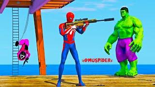 GTA 5 Epic Water Ragdolls | Spider-Man vs Hulk and Squid Game Jumps/Fails ( Euphoria Physics )