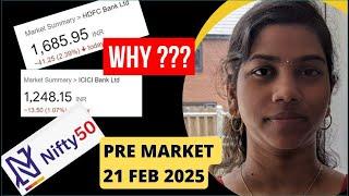 "Why HDFC and ICICI Bank was Down?" Pre Market Report- Nifty & Bank Nifty, 21 Feb 2025, Range