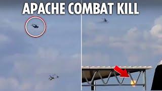 Watch the moment Apache helicopters chase down and obliterate terror drone