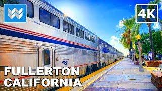 [4K] Downtown Fullerton, California USA Walking Tour & Travel Guide  Binaural City Sound