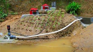 Free energy irrigation system for small village in the hills