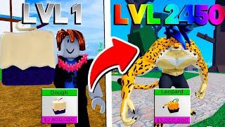 UPEI DO 1 AO 2450 MAS A CADA ILHA EU GIRO UMA FRUTA NO BLOX FRUITS! - ROBLOX