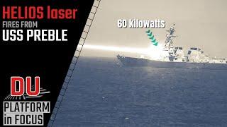 HELIOS laser tested from Arleigh Burke-class destroyer USS Preble !