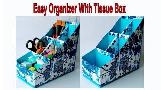 DIY Easy Organizer With Tissue Box | How To Reuse Waste Tissue Box At Home | Best Out Of Waste